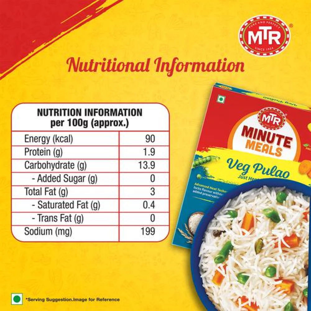 MTR Ready To Eat - Vegetable Pulao, 250 g Carton-4.webp